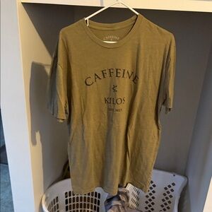 Olive Green Caffeine and Kilos t-shirt